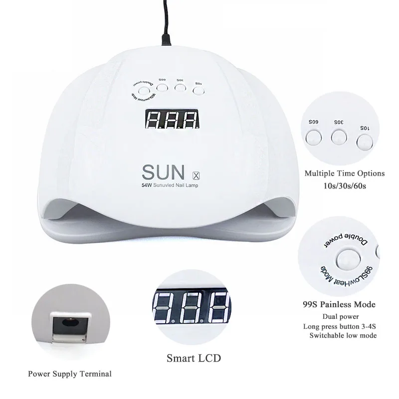 Машинка для стрижки 48 Вт/54 Вт солнечные X УФ ногтей лампа светодиодный лампы