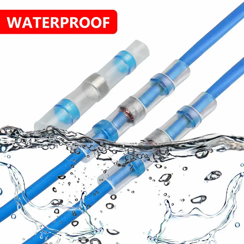 100 шт. электрические соединители для проводов набор припоя термоусадочные