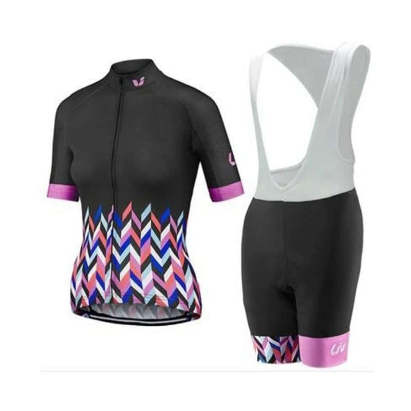 

Бесплатная доставка, Женская велосипедная одежда, летние шорты с нагрудником LIV 2022, комплект из Джерси для шоссейного велосипеда, униформа д...
