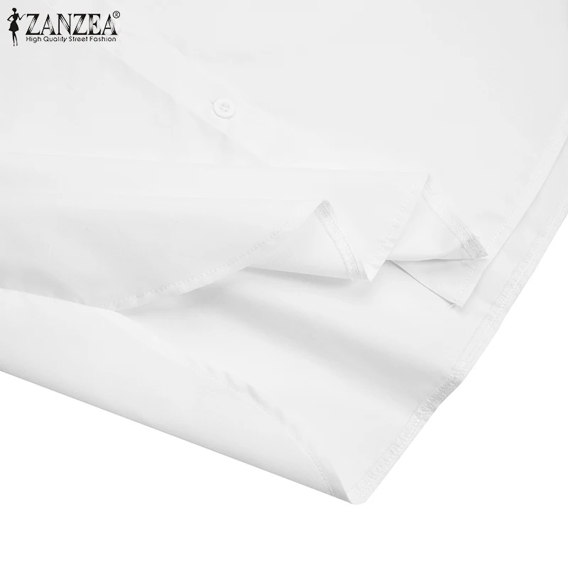 

5XL ZANZEA Spring Women Blouse 2021 OL Solid Shirts Casual Long Sleeve Lapel Collar Tops Female Loose Blusa Femninas Oversize