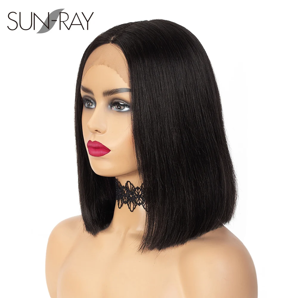 Предварительно выщипанная линия волос 150% плотность глубокая часть боб парик из