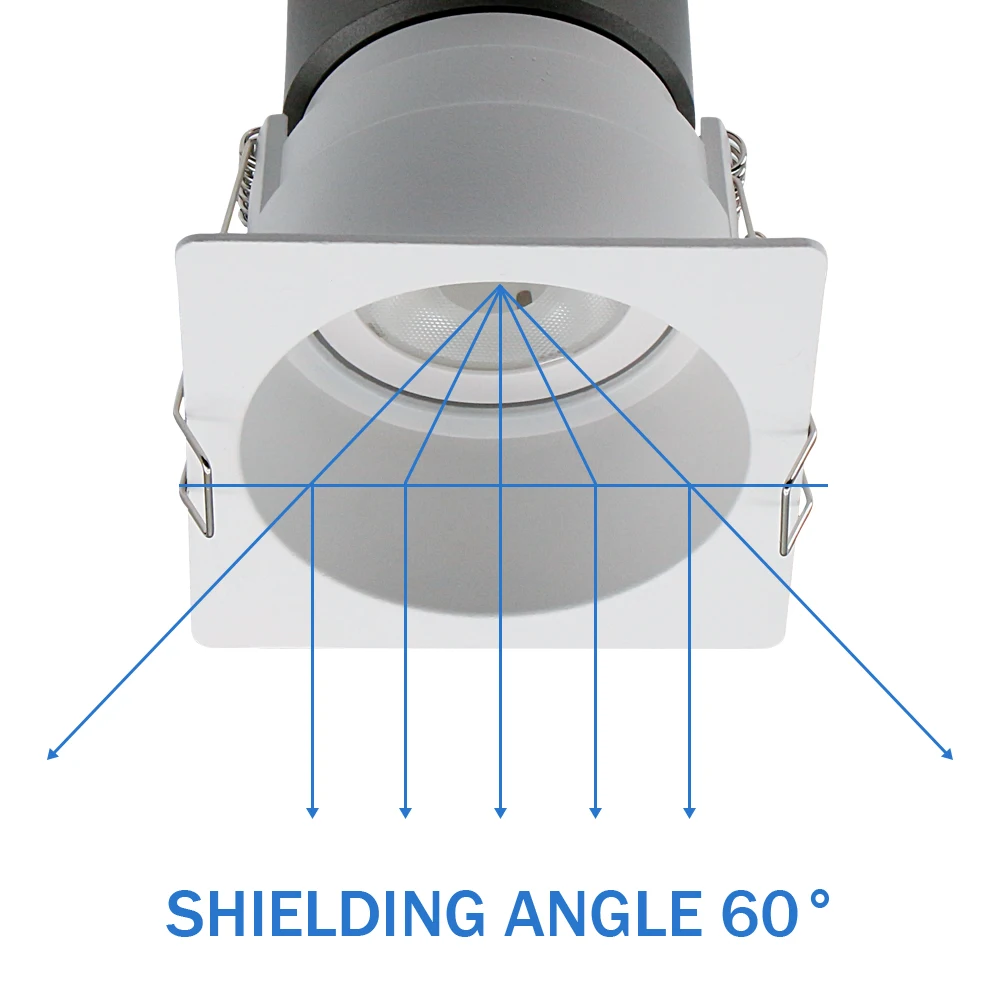 [DBF No parpadeo ángulo LED COB regulable Downlight empotrado 7W 12W 15W redondo/cuadrado foco de techo de LED Foto fondo