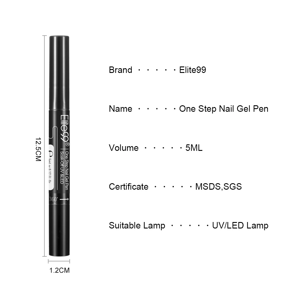 Elite99 3 в 1 гелевая ручка для ногтей гибридный гвоздь блестящий отмачиваемый УФ