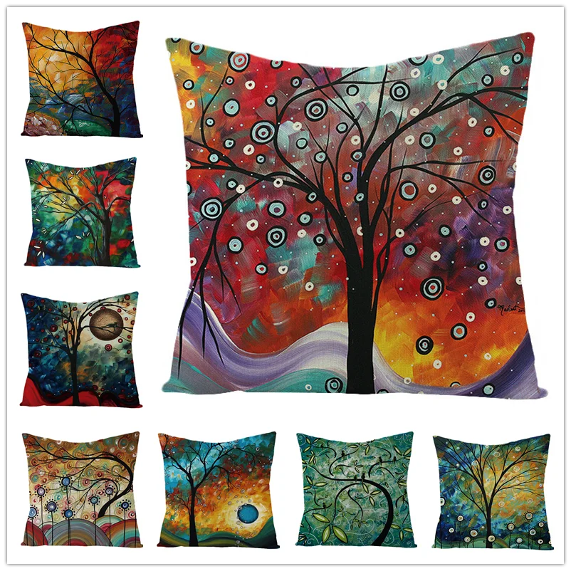Домашний декор льняные наволочки подушки 1 шт. декоративная картина маслом