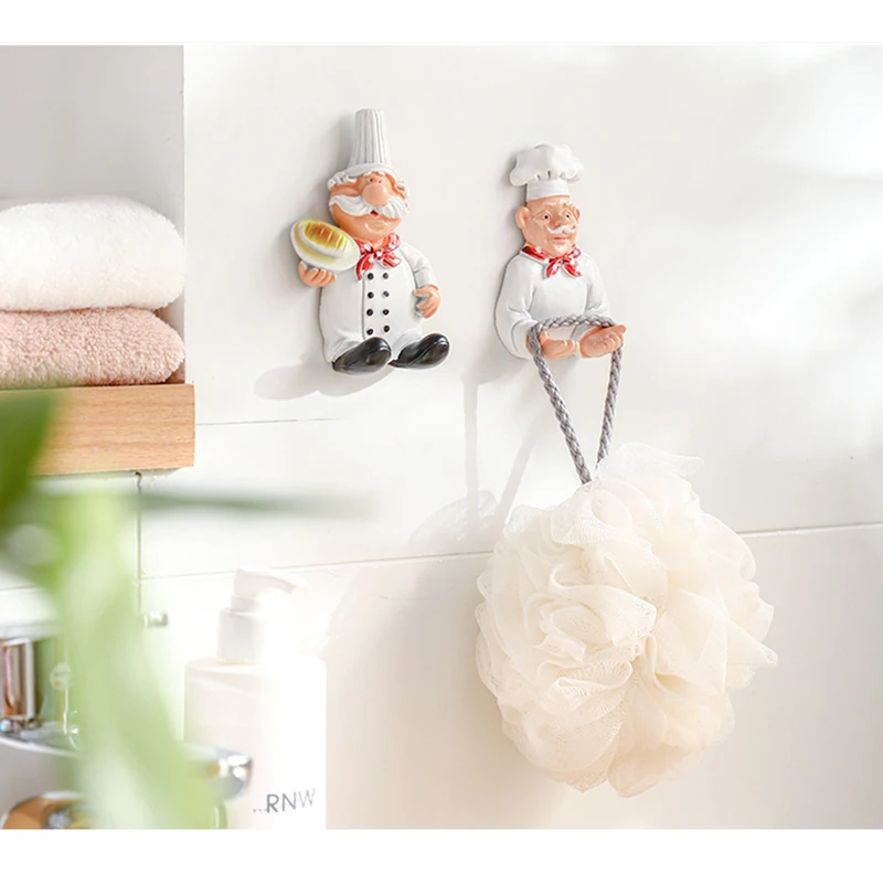 

2 PCS/4 PCS Resin 3D Cartoon Hook Holder Self-adhesive Plug Hook Bathroom Hook Wall Mount Space Saving