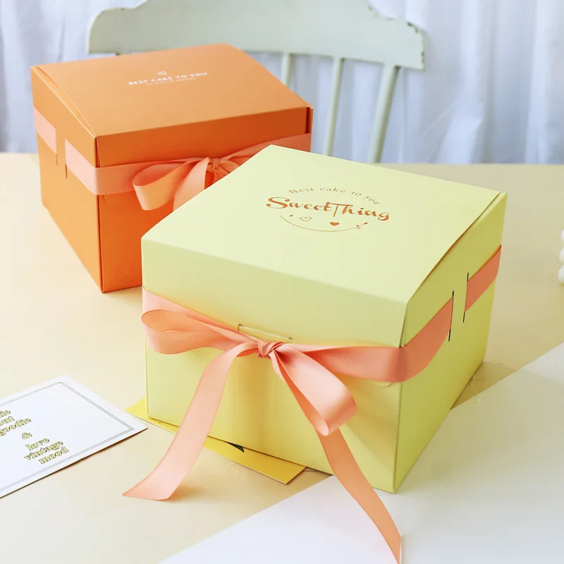 

Cake packaging box handbag mail order baptism candy container cardboard packaging box small bags of pape candy boxes for birthda