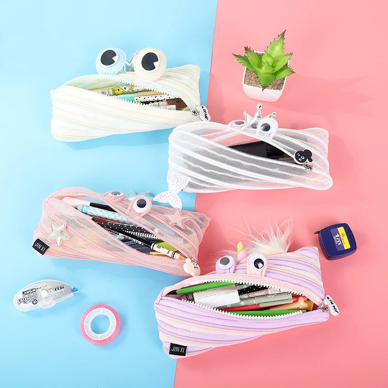 Kawaii молния монстра пенал Забавный единорог коробка для карандашей сумка детей