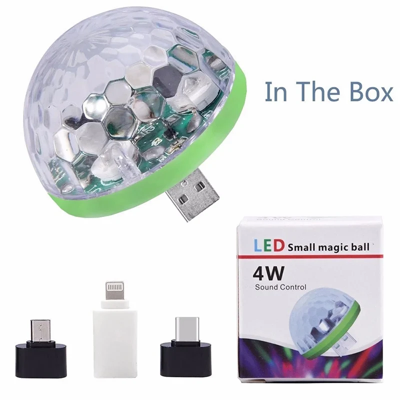 YUNFA USB LED Disco DJ Stage Car Light Portable Family Party Ball Colorful Strip Club Effect Mobile Phone Ligh | Освещение