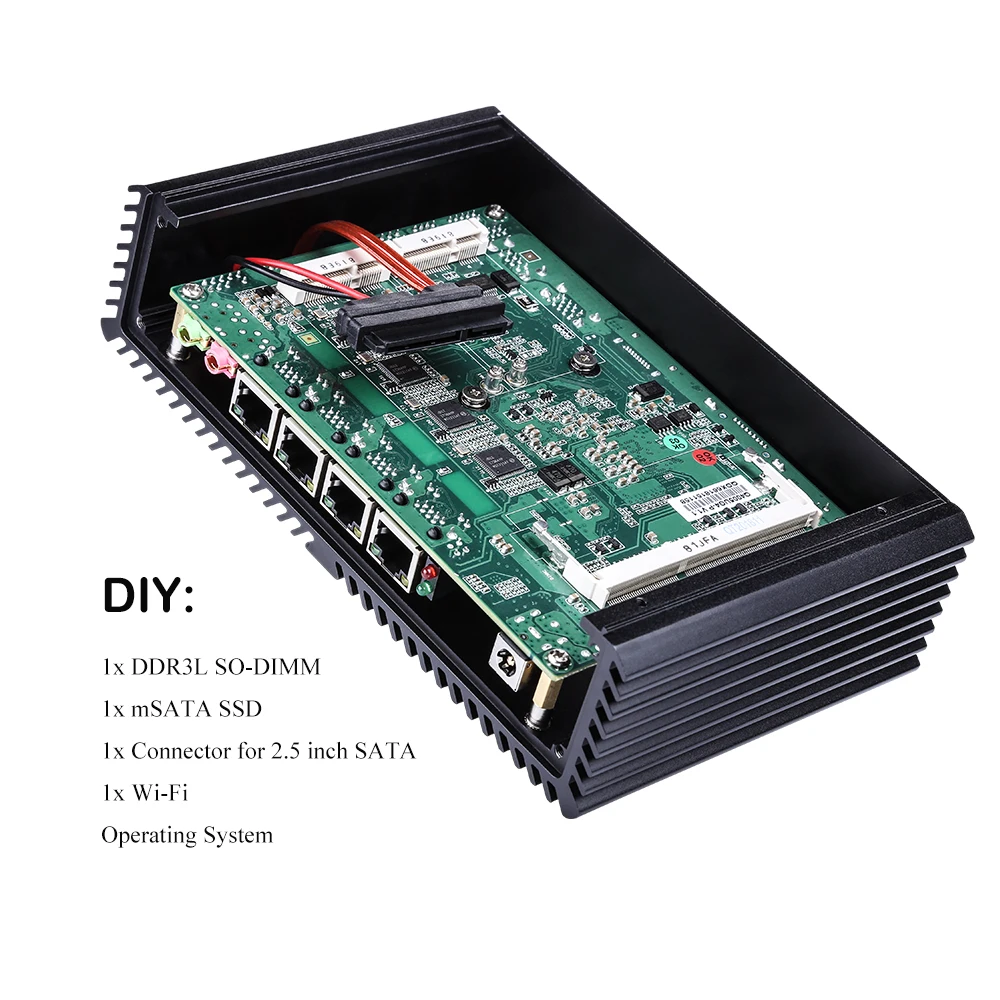 Qotom Pfsense мини пк Core i3 i5 i7 процессор 4 Gigabit NIC AES-NI Fanless мини компьютер