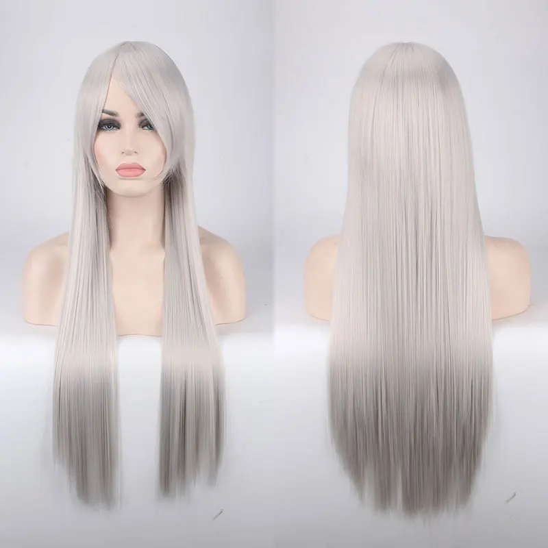 Парик женский прямой длиной 80 см термостойкий из синтетических волос для