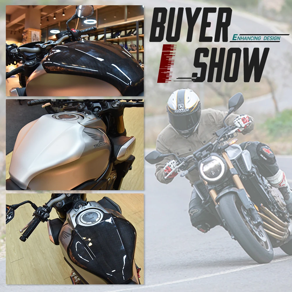 

2020 CB 650R Motorcycle Gas Fuel Oil Tank Cover Protector Guard Fairing Carbon Fiber for Honda CB650R 2019-2021 CB 650 R