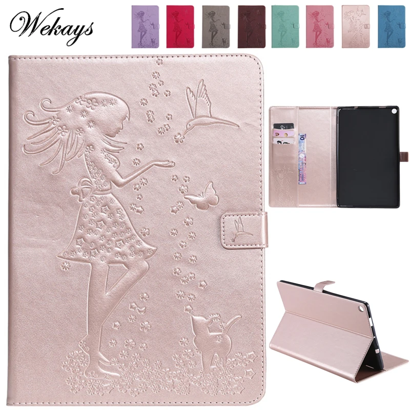 Wekays для Amazon HD10 2017 кожаный чехол девочек с рисунком кота Coque Kindle Fire HD 10 дюймов Чехлы