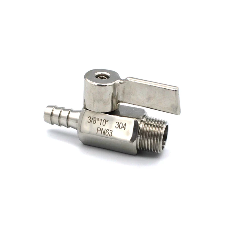 

1/8" 1/4" 3/8" 1/2" BSP Male Thread 304 Stainless Steel Mini Ball Valve Hose Barb Pipe Tubing Fitting 7mm 8mm 9mm 10mm 12mm