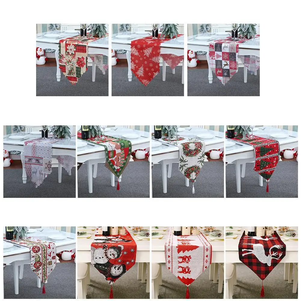 

Christmas Home Decoration Supplies Knitted Cloth Table Runner Table Decoration Home Holiday Party Desktop Decorations Wholesale
