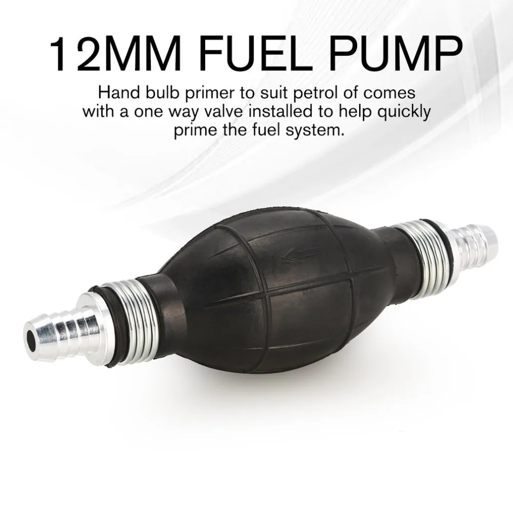 

12mm Diesel Fuel Pump Line Hand Water Liquid Primer Bulb Gas Petrol Auto Car Boat Motorcar Transfer Rubber Aluminum