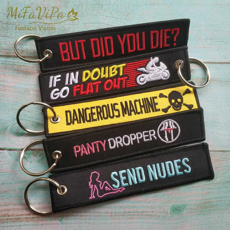 MiFaViPa Прямая поставка модный металлический брелок с вышивкой llavero для любимых