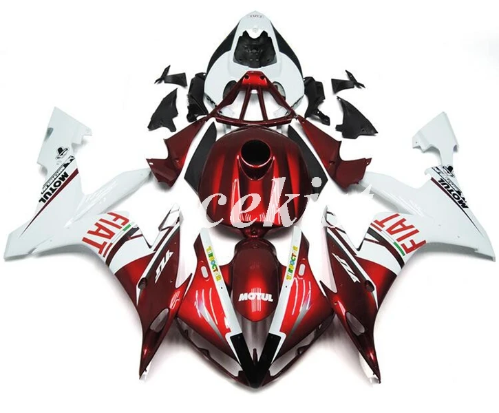 

Injection Mold New ABS Motorcycle Fairings Kit Fit for R1 2004 2005 2006 04 05 06 YZF-R1 Bodywork set add Tank cover red cool