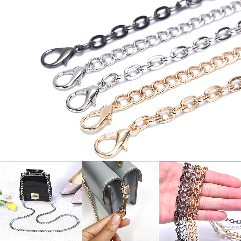 

1pc Replacement Chain Strap Metal link Clasp Purse Chain Bag Handle Shoulder Cross Body Handbags Chain Strap Gold/Black/White