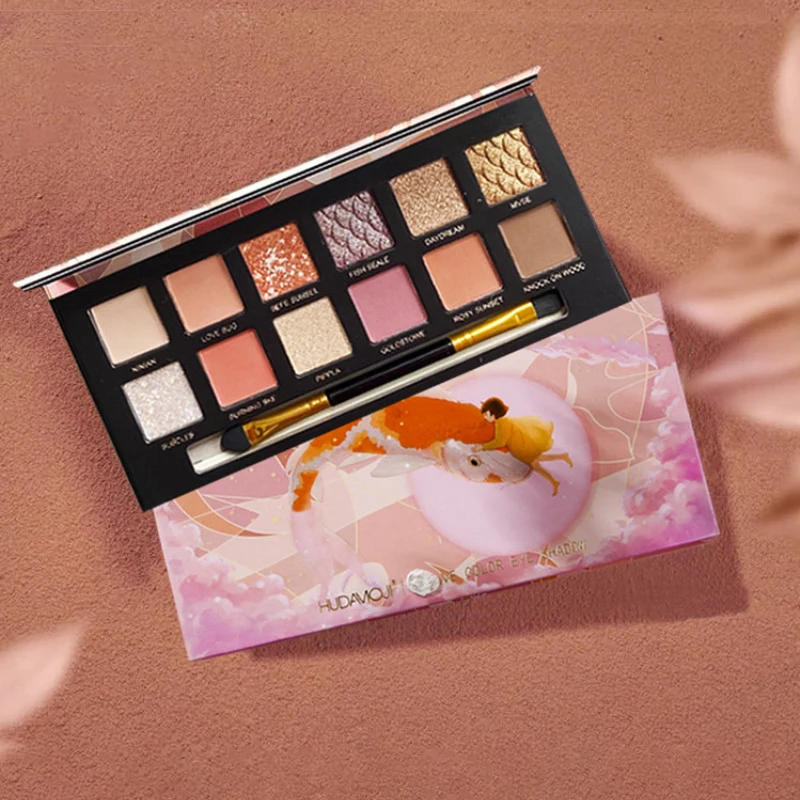 Великолепные тени для век Lucky Koi 12 цветов палитра макияжа блестящие нежные