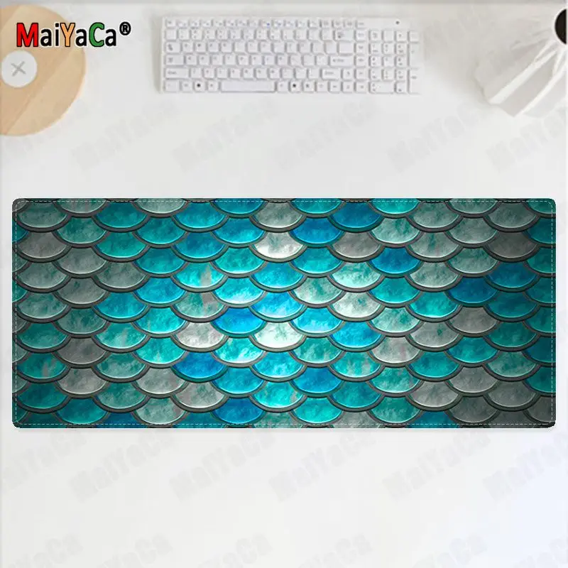 

MaiYaCa Custom Skin Glitter Blue Mermaid Fish Scale gamer play mats Mousepad Free Shipping Large Mouse Pad Keyboards Mat