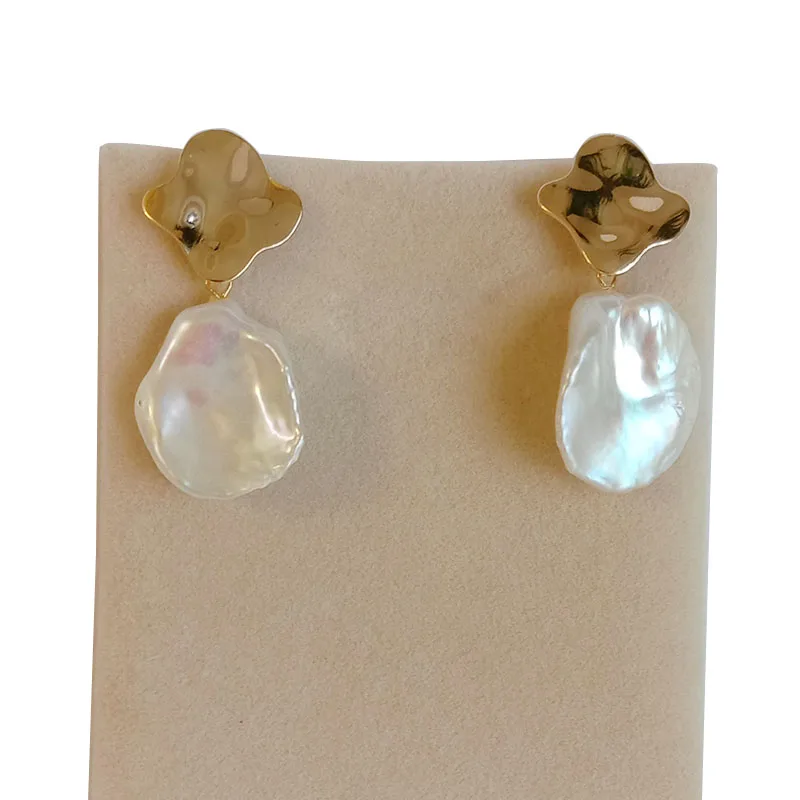 Высокое качество жемчужные серьги 100% природа Пресноводная жемчужина AAA большой