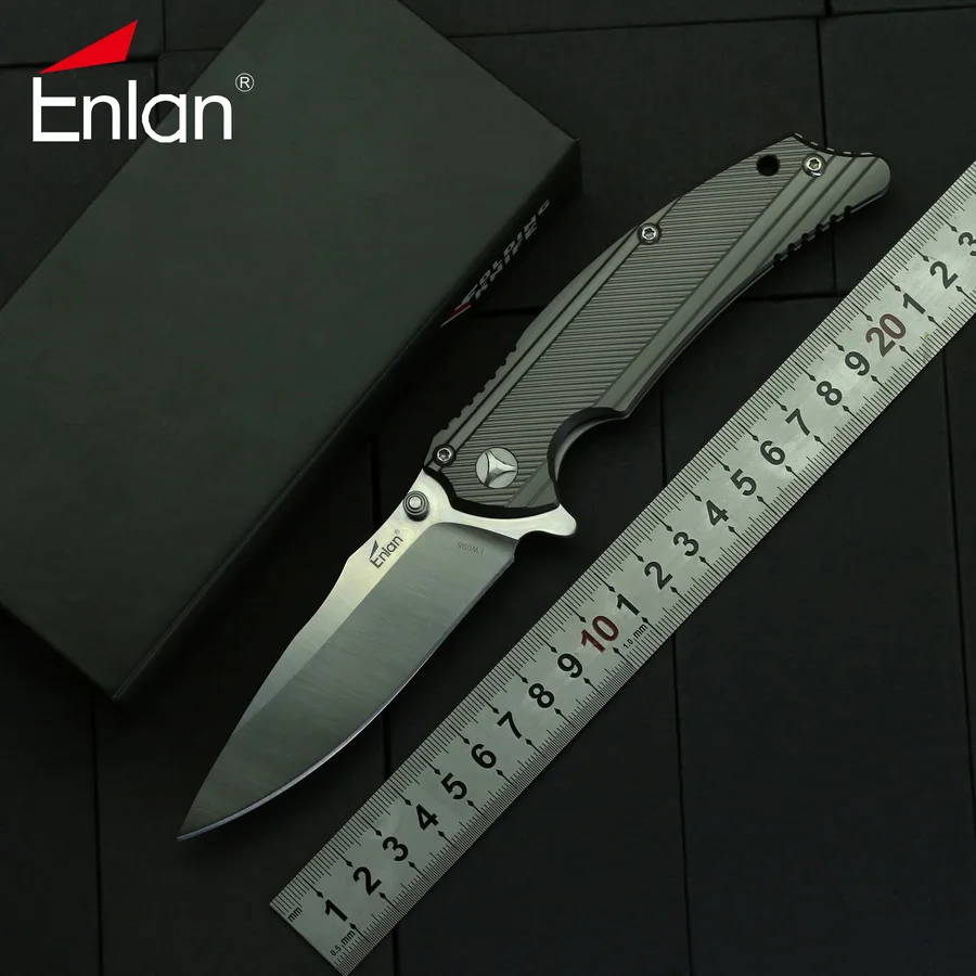 

Enlan EW098 Folding Knife AUS-8 Blade Bearing Outdoor Survive Camping Hunting Tactics Pocket Titanium Knives Utility EDC Tools
