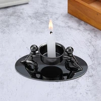 iron stand candle holder tray cup christmas living room candle holders metal black chandelier bougeoir dining table decor dl60zt