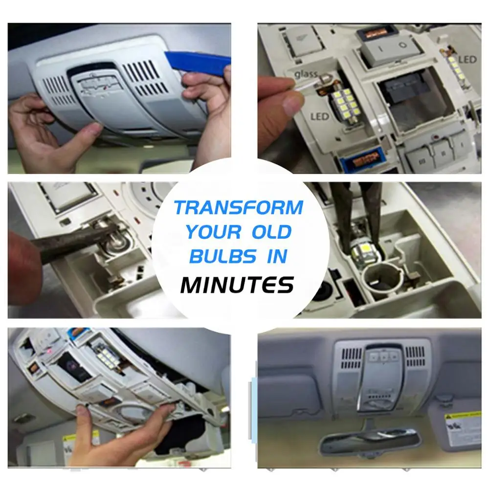 20 шт./компл. белый автомобиль светодиодный светильник Интерьер Карта Купол лампы