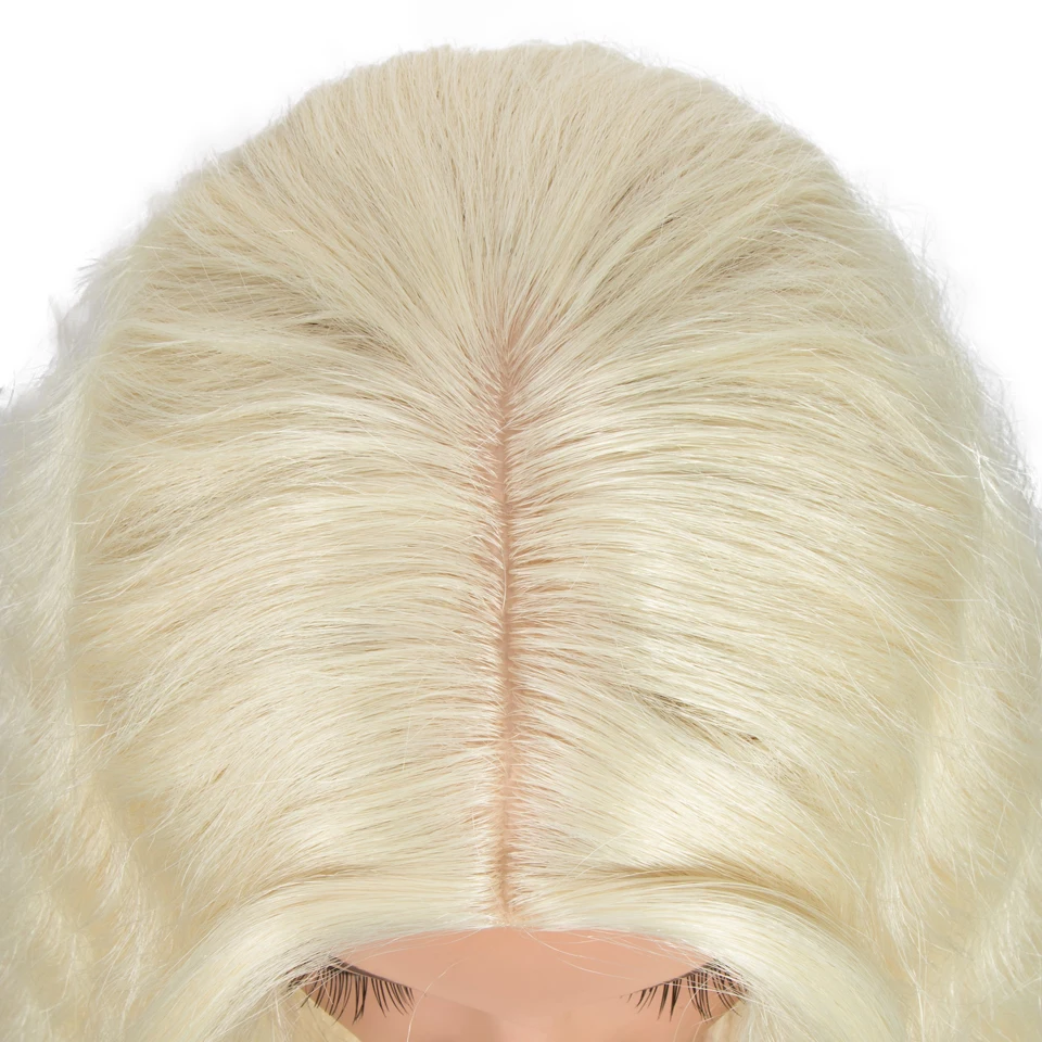 Lace Wig Cosplay Loose Wave Hair Synthetic Wigs For Black Women 42 Inch Soft Long Curly Hair Ombre Blonde Water Wave Fake Hair