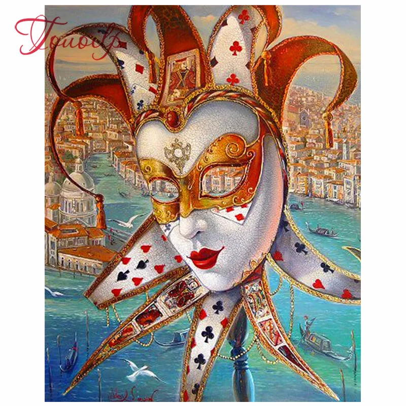 Diy алмазная живопись Женская маска покера крестиком наборы для пластикового канвы живописи женщин круглые и квадратные.