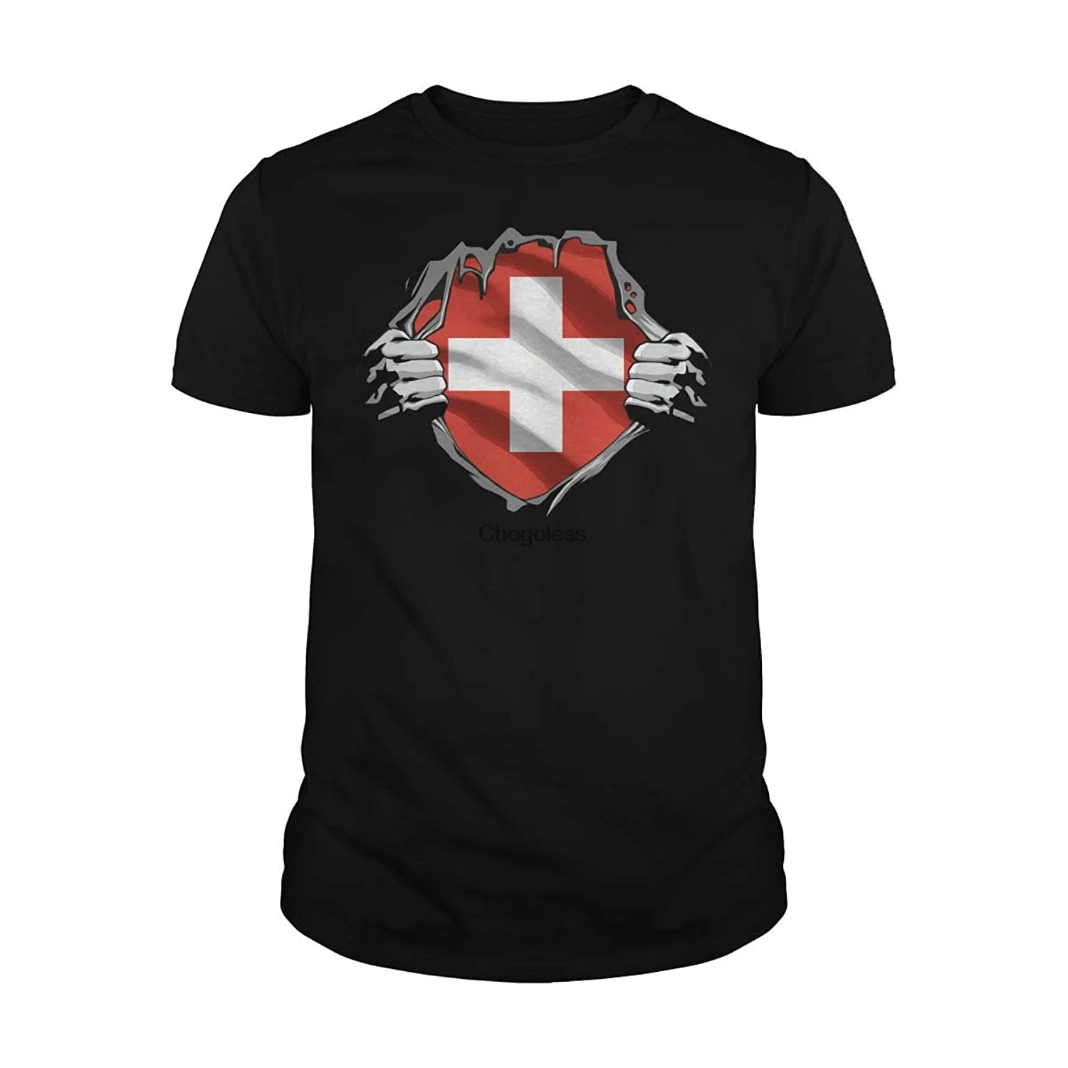 

Marrola Swiss Superhero Under Shirt Switzerland Flag T-Shirt(1)