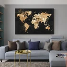 Картина на холсте с изображением карты мира, винтажные плакаты и печать, современные настенные картины, декор для гостиной, кабинета, дома