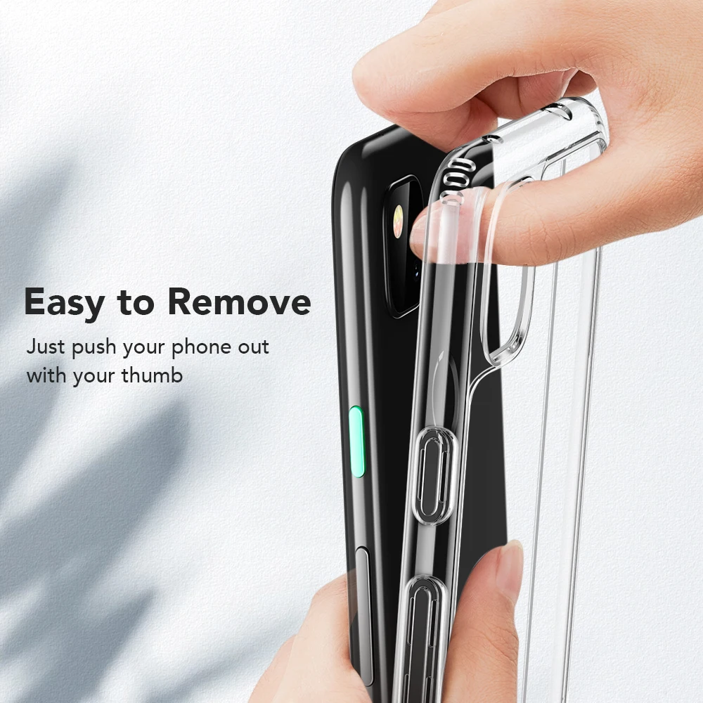

ESR Clear Case for Google Pixel 4a 3a Pixel 4 4 XL Original Back Cover Tempered Glass/Soft TPU Case Transparent/Black Case