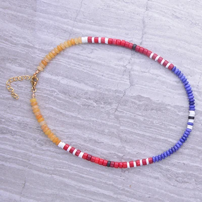 necklace 6 Богемский воротник vsco девушка lucite shell Чокеры Ожерелье bijoux femme переработанный диск Африканский виниловый бисер ожерелье для женщин HEISHI - Окраска металла: necklace 6