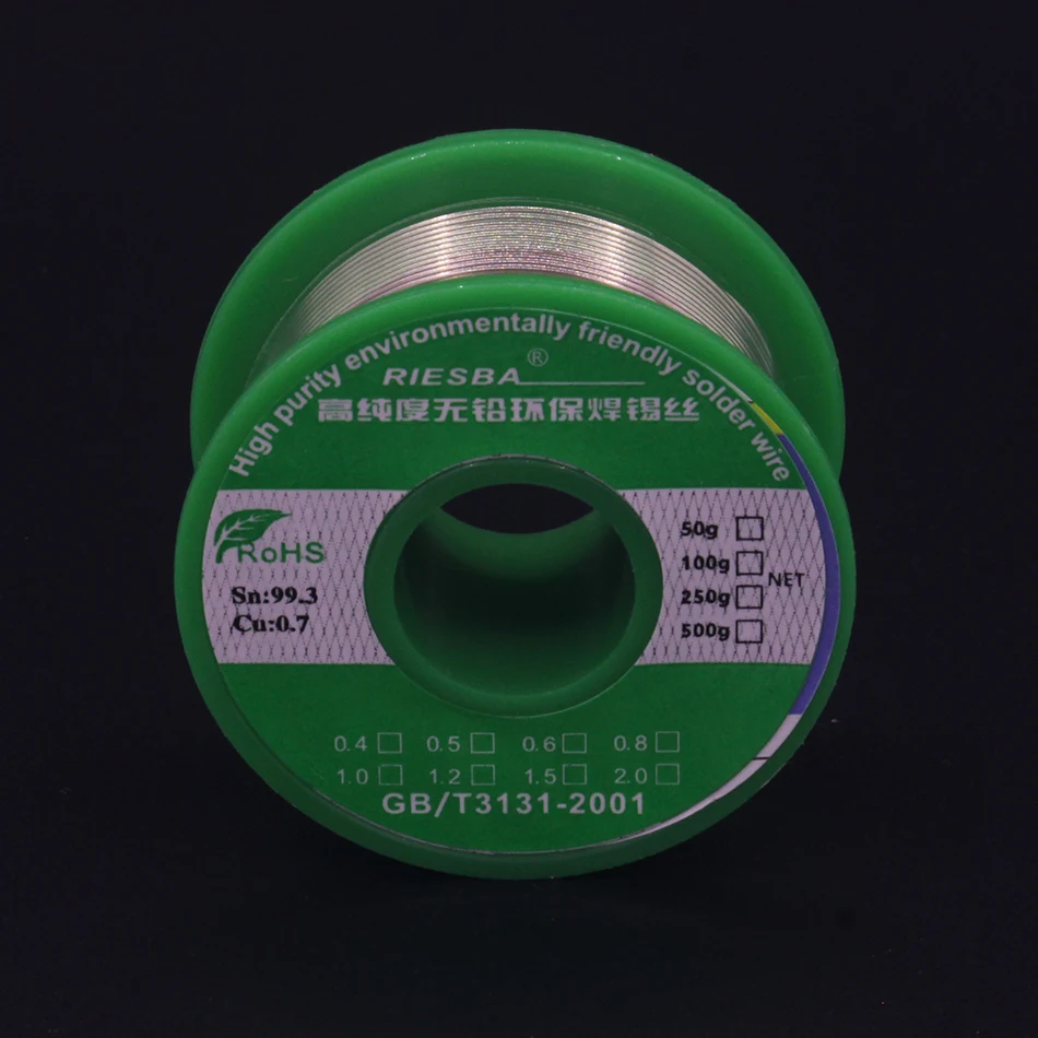 1 шт 50 г 1.1LB бессвинцовый припой проволока Sn99.3 Cu0.7 сердцевина канифоли для