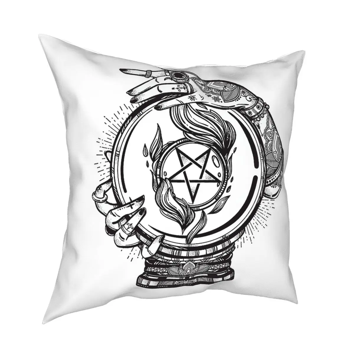 

Наволочка для подушки из полиэстера, декоративный ридер с надписью Baphomet, таро, ведьма, оккультная языческая наволочка