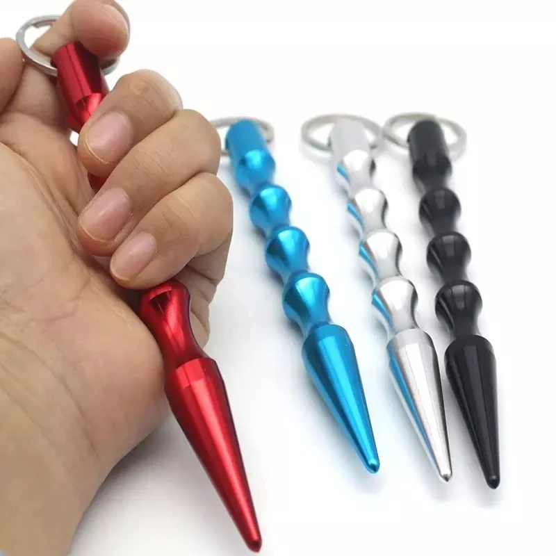 

1Pc aluminum alloy pen-shaped self-defense multi-function non-slip portable self-defense window breaking tool keychain Tact