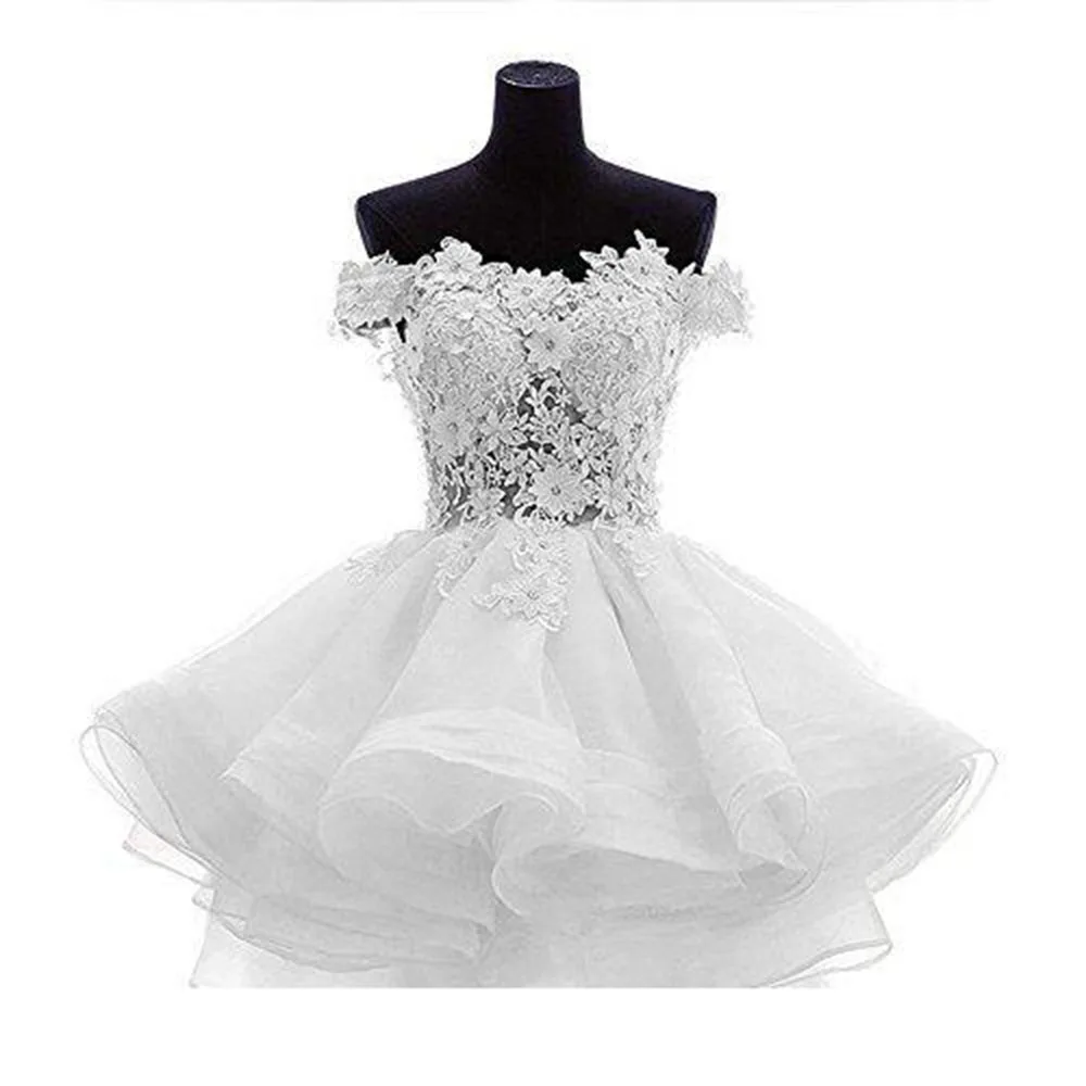 

YIWUMENSA White Boat Neck Short Sleeves Prom Dresses 2021 Custom Made Mini Graduation Formal Homecoming Party Evening Gowns