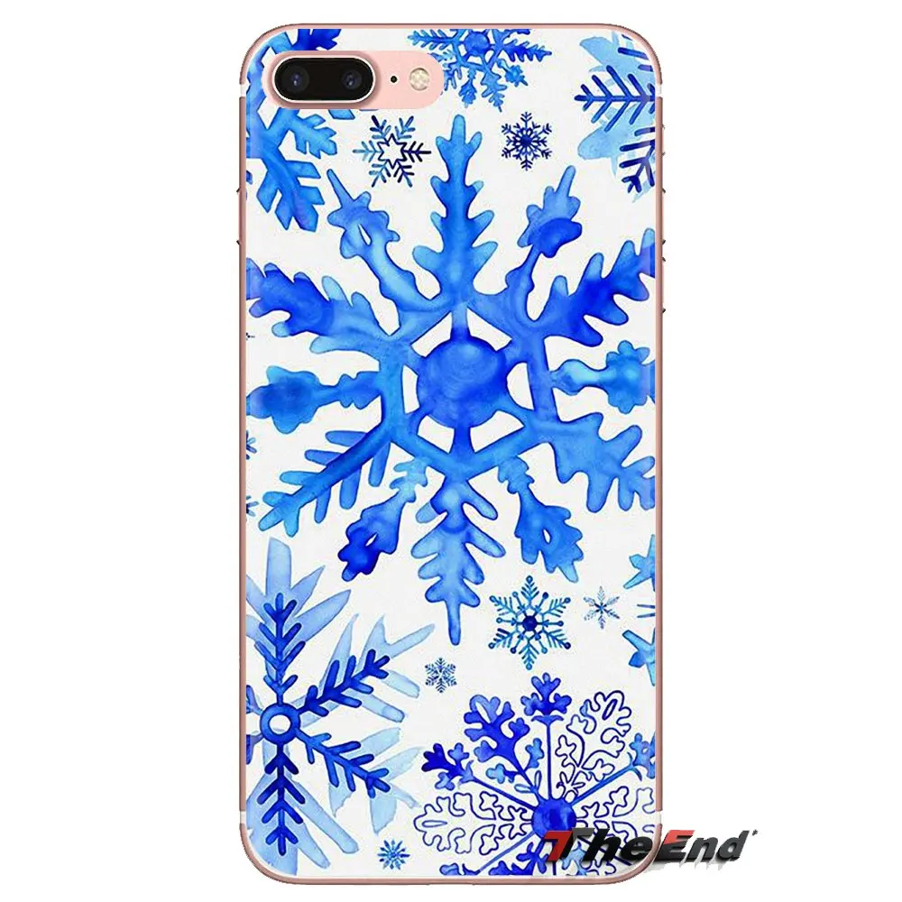 Для iPhone XS Max XR X 4 4s 5 5S 5C SE 6 6S 7 8 Plus samsung Galaxy J1 J3 J5 J7 A3 A5 корпус новогодний Снежинка