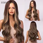 Парики женские из синтетических волос с эффектом деграде и длинными волнистыми волосами