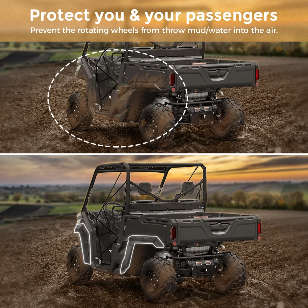 

Front UTV Defender Front and Rear Mud Fender Flares Guards for Can-Am Defender & Defender Max HD8 HD10 715006821 715002424