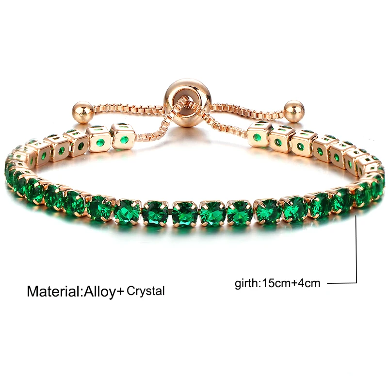 Модный женский браслет с цирконом Регулируемый Серебряный кристаллами для