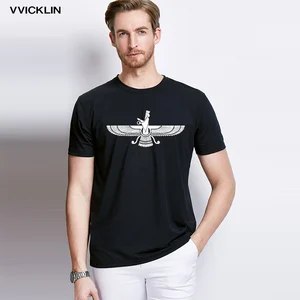 Футболка мужская хлопковая с коротким рукавом, с изображением иранского Персидского зороастрийского символа Персии, Farvahar, размера плюс