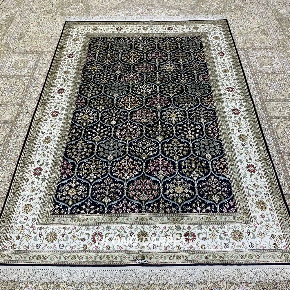Yilong 4 5 'x 6 5' Тебриз шелковый ковер ручной работы изысканные китайские