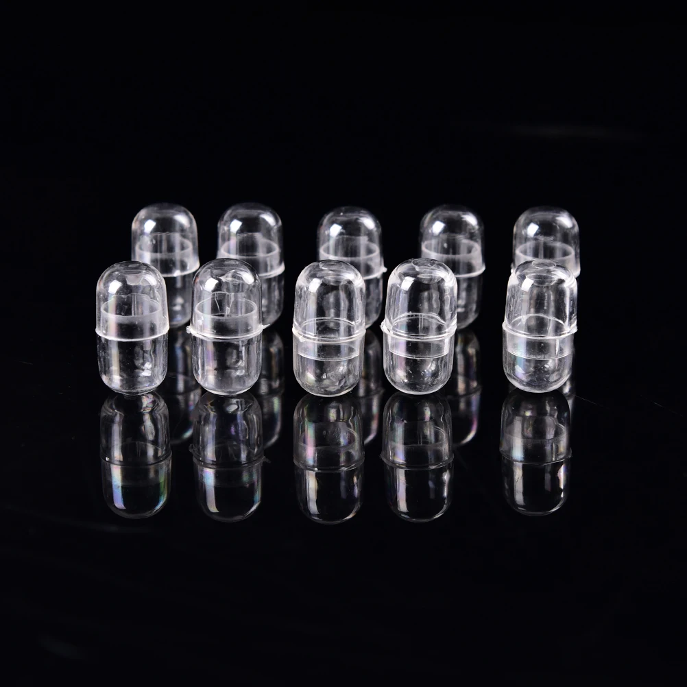 10 шт прозрачные мини пустые капсулы для таблеток Большой размер 14 мм белые