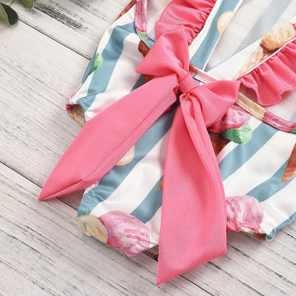 Бикини коллекция 2020 года mujer комплект бикини в полоску с оборками для маленьких