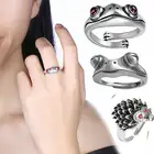 Богемное Винтажное кольцо в виде лягушки для женщин художественный дизайн Открытые Кольца Фортуна кот унисекс серебряного цвета женский эффектный подарок