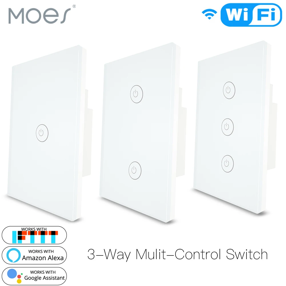 3 полосный WiFi смарт светильник с несколькими кнопками управления работает Alexa Google