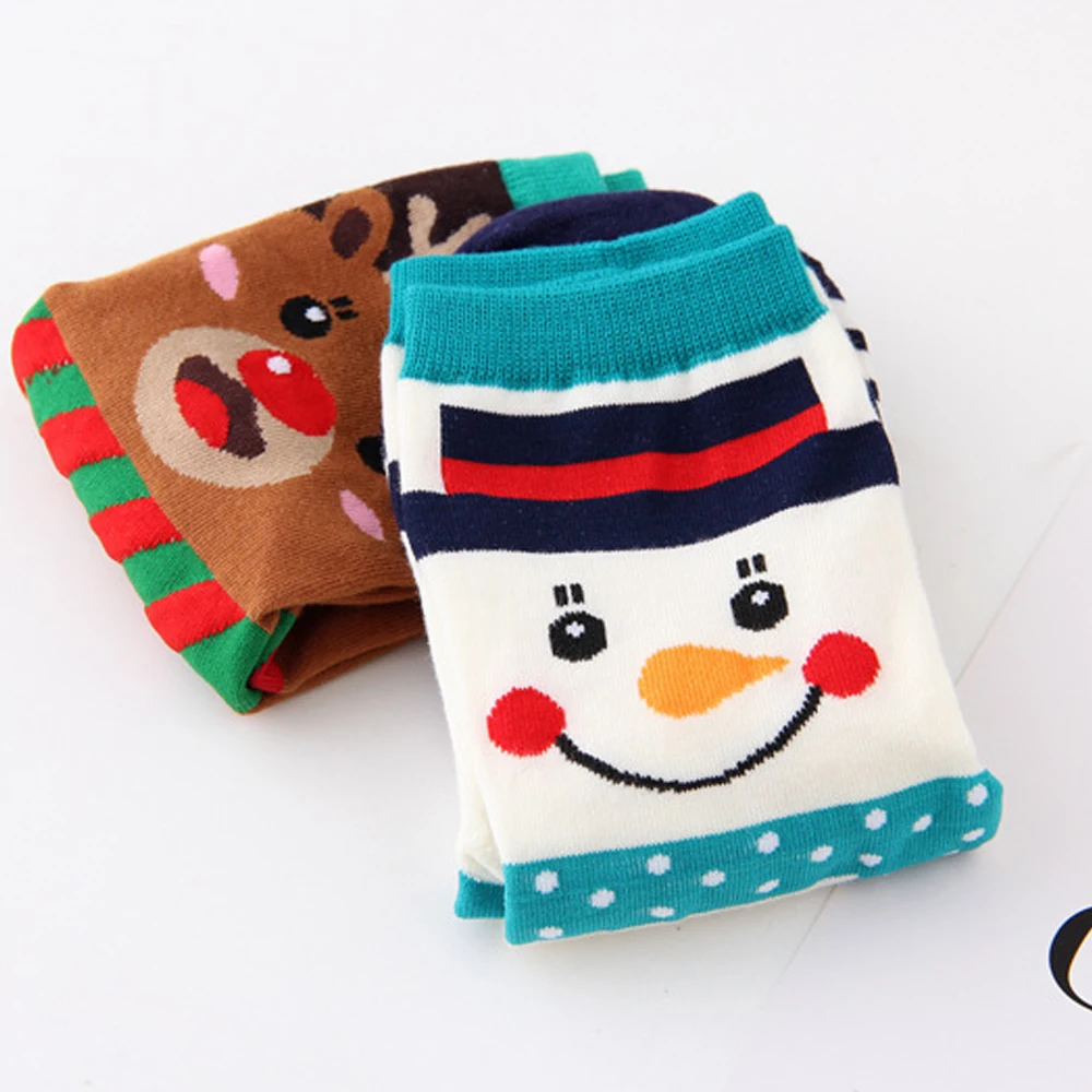 4/5/6Pairs Christmas Gifts Casual Cartoon Cotton Socks Man Women Coral Winter Keep Warm Santa Claus Funny Sock |
