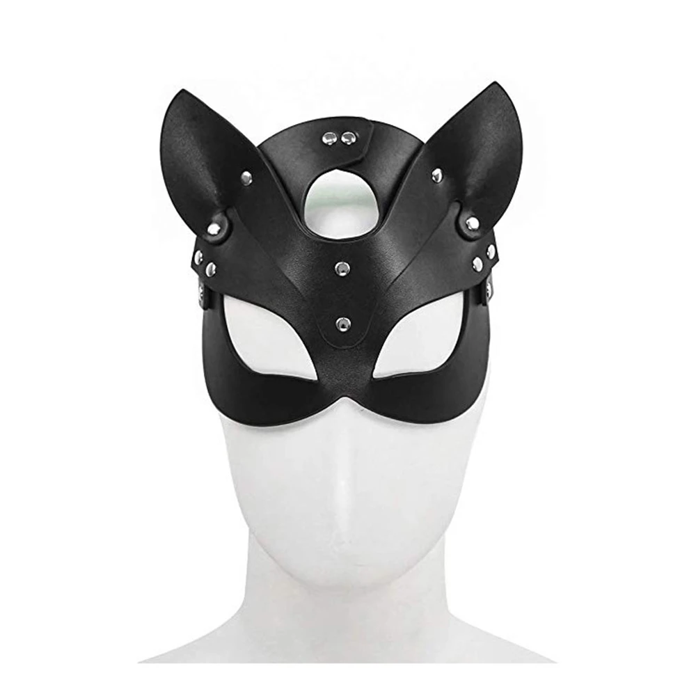 Привлекательная маска для косплея с полуглазами кожаная кошки взрослых игр